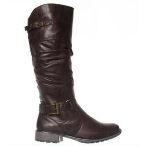 Bare Traps Women's Stiller Riding Boots dark Brown Knee High Buckle Zip size 8